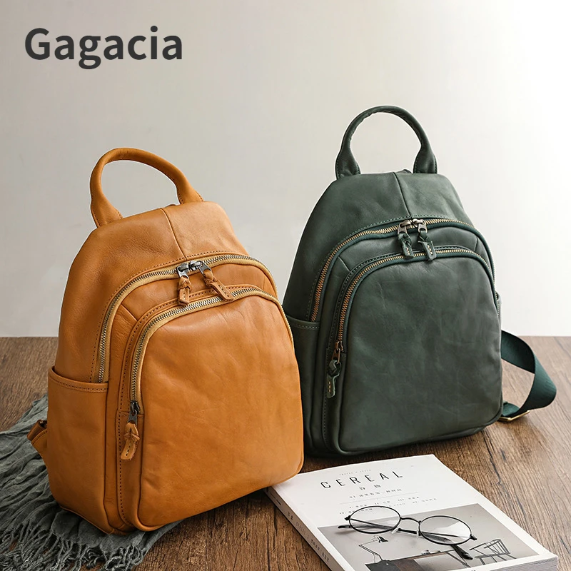 Top Trends: GAGACIA Genuine Leather Women Backpacks For School Teenagers Girls Bag Cowhide High Quality Men Travel Backpack Luxury Designer Shoppable Styles