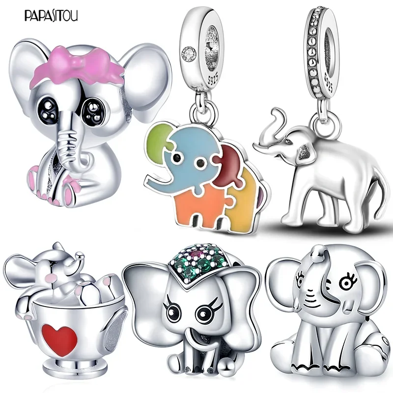 Top Trends: HOT 925 Sterling Silver Love Teacup Baby Elephant Charms Beads For Original Pandora Wome Bracelet&amp;Bangle Making Women Jewelry Shoppable Styles