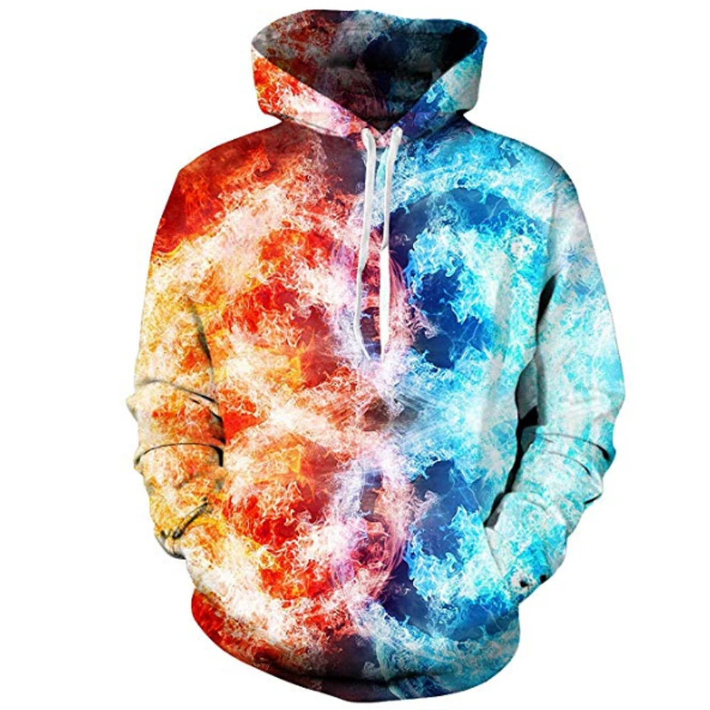 Top Trends: Hot Selling New 3D Colorful Flame Hoodie Men's Women's Autumn And Winter Loose Streetwear Oversized Hooded Shoppable Styles