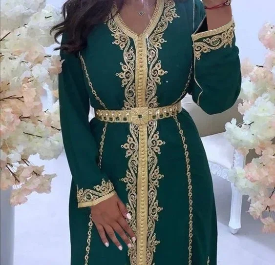 Top Trends: Maxi Dress Kaftan Floral Embroidered Women Fashion Jellaba Muslim Clothing Dubai Long Sleeve Abaya Ladies Evening Dresses Shoppable Styles