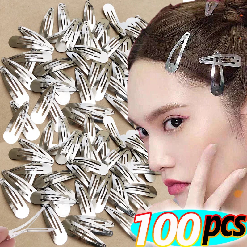 Top Trends: 2-100pcs Metal Silver Hair Clips BB Snap Hairpins Base DIY Handmade Barrettes Styling Tool Women Bobby Pin Girl Y2K Accessories Shoppable Styles