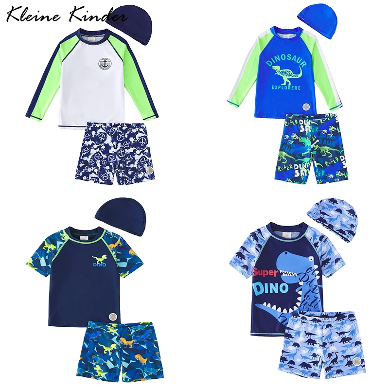 Top Trends: Boy&#039;s Swimsuit Long Sleeves Children&#039;s Rash Guard Swimming Trunks UPF50 UV Protection Boys Swimwear Dinosaur Bathing Suit Kids Shoppable Styles