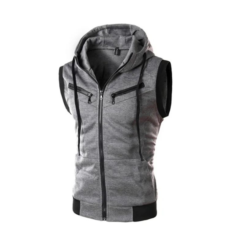 Top Trends: 2023 Spring / Summer Men's Top Hooded Tank Top Sleeveless Vest Solid Casual Hoodie Pocket Vest Zipper Coat Shoppable Styles