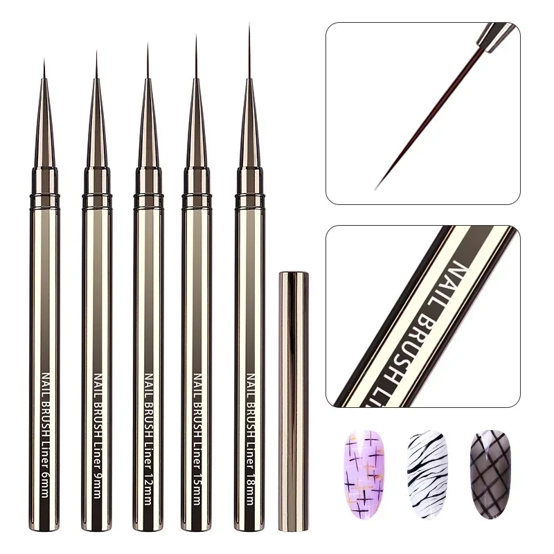 Top Trends: Nail Art Brush Nail Art Liner Brushes Gel Nail Polish Painting Brush 3D Tips Manicure Ultra-thin Line Drawing Pen Manicure Tools Shoppable Styles