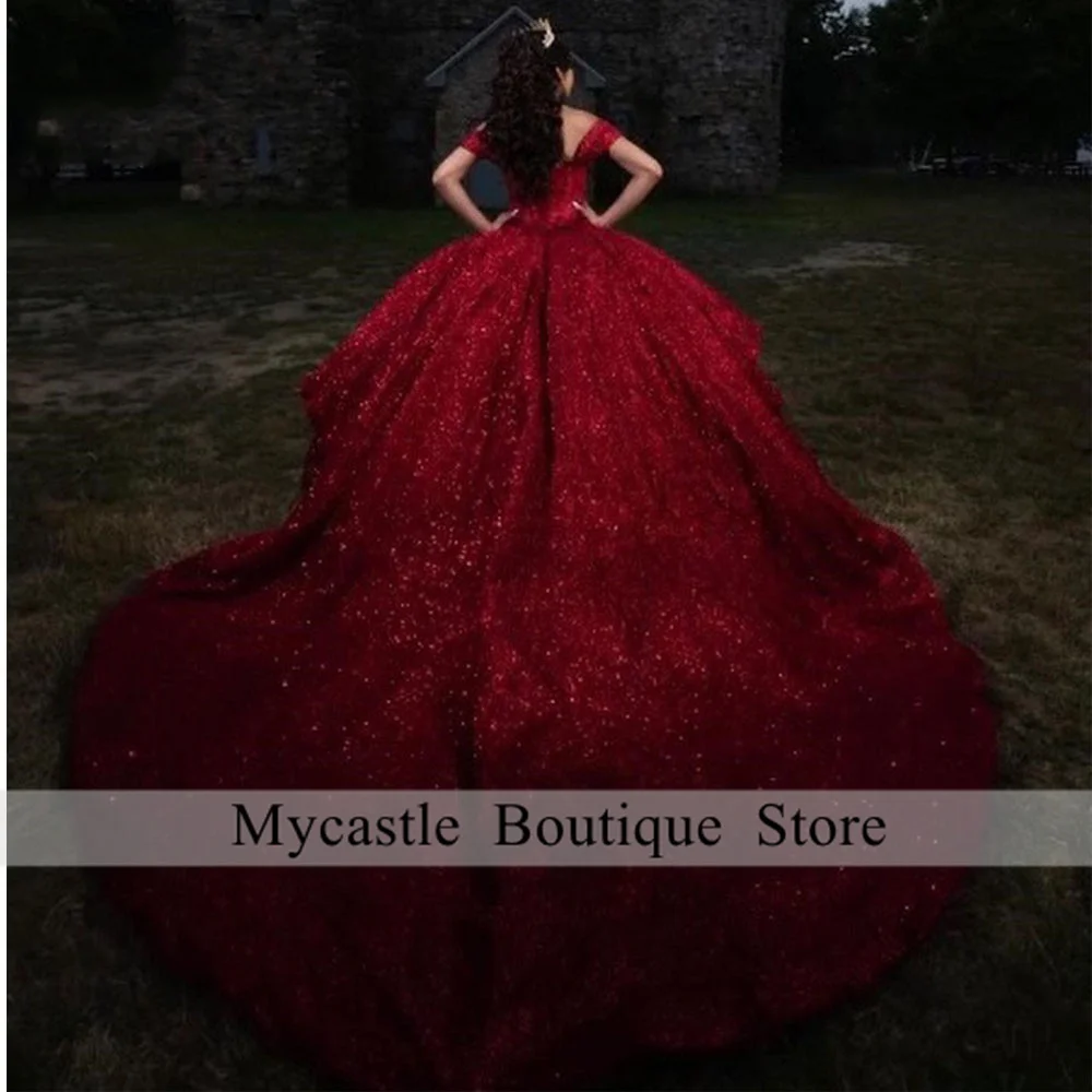 Top Trends: Elegant Wine Red Quinceanera Dresses 2023 Appliques Beaded Off Shoulder Sweet 16 Dress Ball Gowns Vestidos De 15 Quinceañera Shoppable Styles