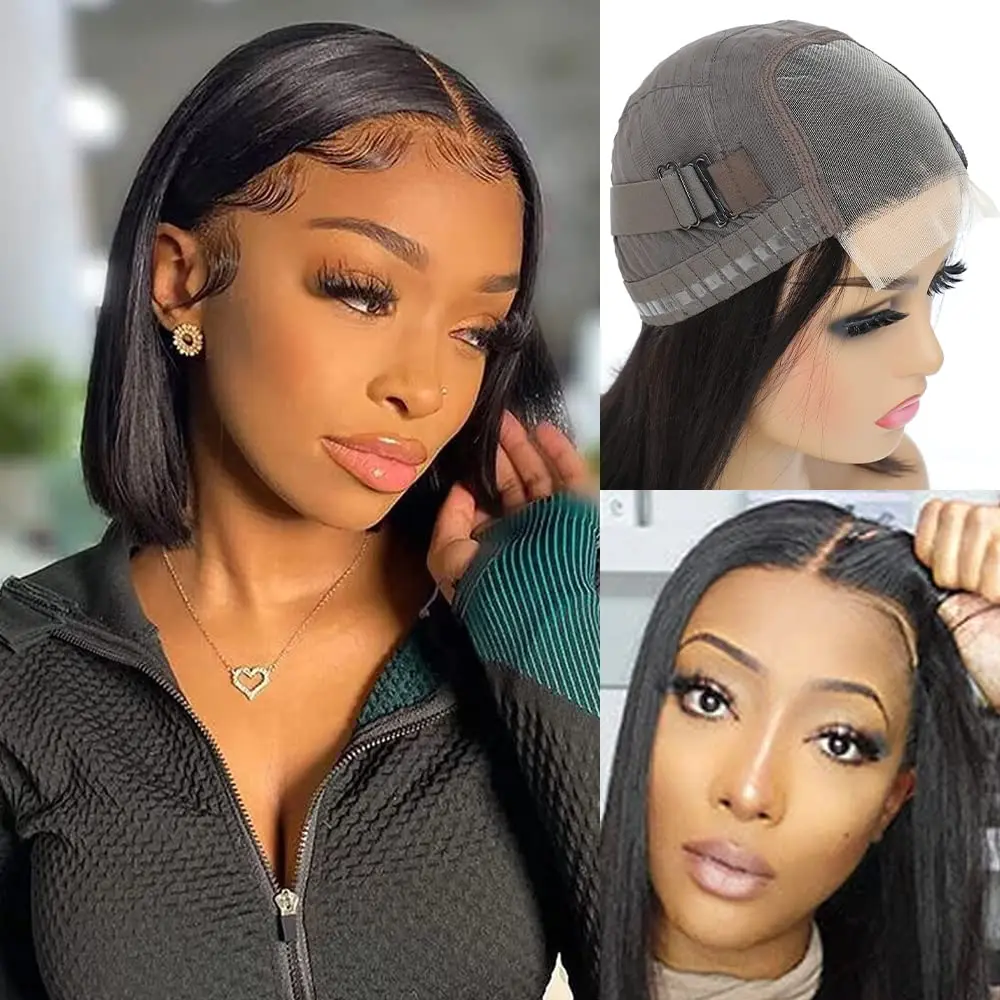 Top Trends: Glueless Wig Human Hair Ready To Wear Hd Transparent Straight Wear And Go Pre Cut Lace 4x4 5x5 Human Hair Wigs Pre Plucked Remy Shoppable Styles