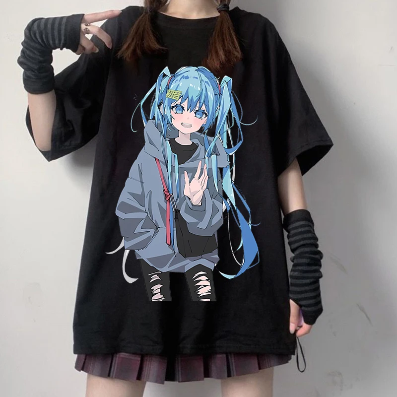 Top Trends: Japanese Anime T-shirt Y2k Harajuku Aesthetic Kawaii Cute Girly Anime Graphic Short Sleeve Tees Summer Oversized Women Clothes Shoppable Styles