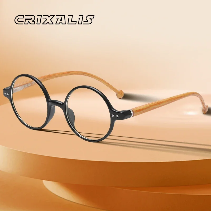 Top Trends: CRIXALIS Retro Round Reading Glasses For Men Transparent Eyeglass Frames Women Blue Anti Light Eyewear Optical Trendy Presbyopic Shoppable Styles