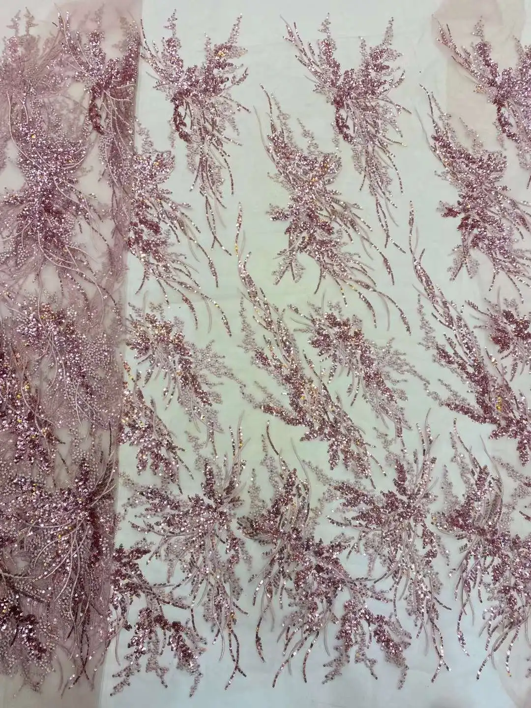 Top Trends: Nigerian Sequins Mesh Lace Fabric 2023 High Quality Lace African Lace French Tulle Embroidery Lace Fabrics For Party Dress Sew Shoppable Styles - Image 2