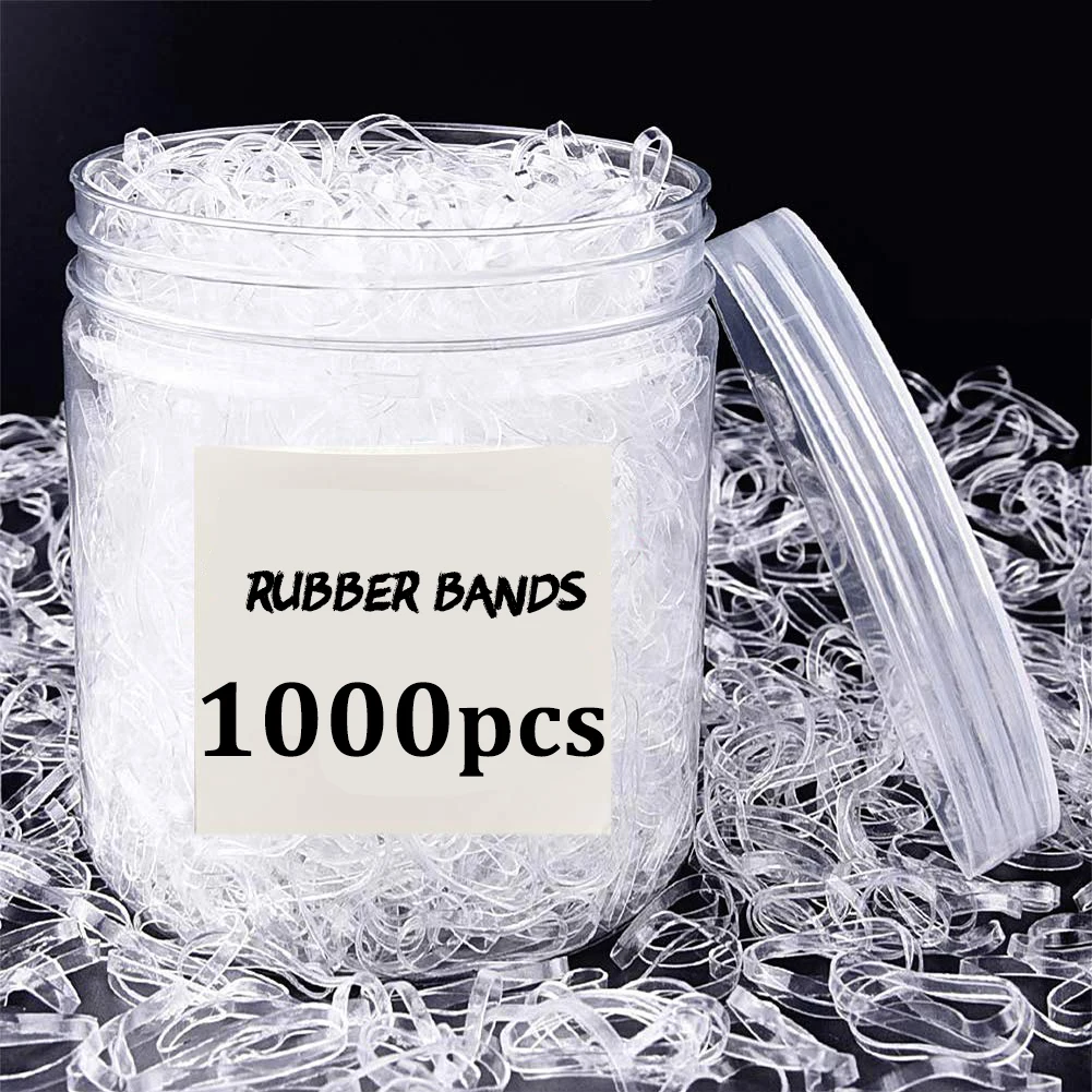 Top Trends: 200-1000pcs Transparent Hair Elastic Rope Rubber Band For Women Girls Bind Tie Ponytail Holder Accessories Hair Styling Tools Shoppable Styles - Image 4