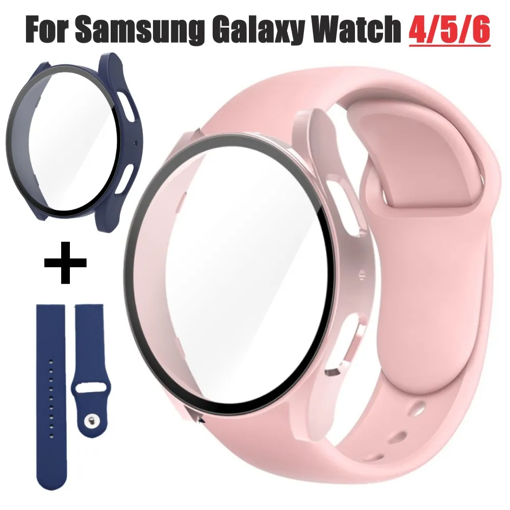 Top Trends: Case+ Band For Samsung Galaxy Watch 4 / 5 / 6 40mm 44mm Screen Protector Hard Protective Bumper For Samsung Galaxy Watch Cover+ Strap Shoppable Styles