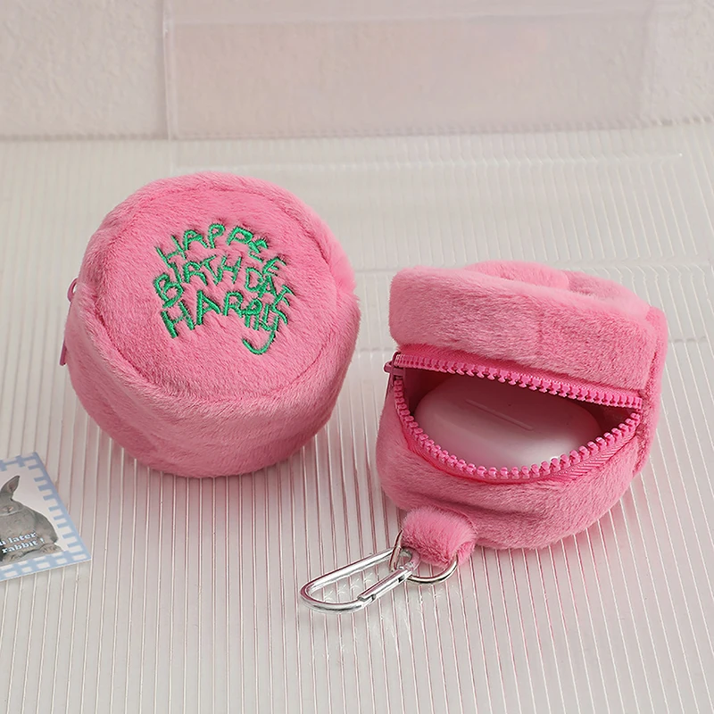 Top Trends: Kawaii Plush Purse Coin Pouch Cake Bag Pink Mini Coin Potters Purse Earphone Cord Storage Bag Shoppable Styles