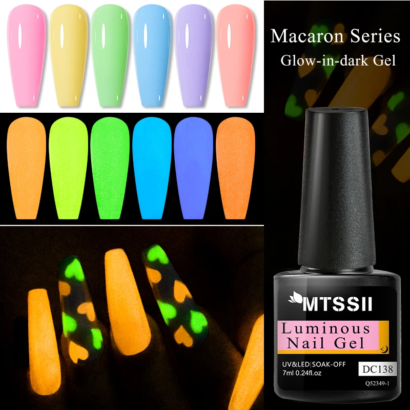 Top Trends: Mtssii 1 Sheet Green Fluorescent Glow-in-dark Gel Nail Polish Neon UV LED Nails Gel Soak Off Gel Varnish Luminous Nail Art Gel Shoppable Styles