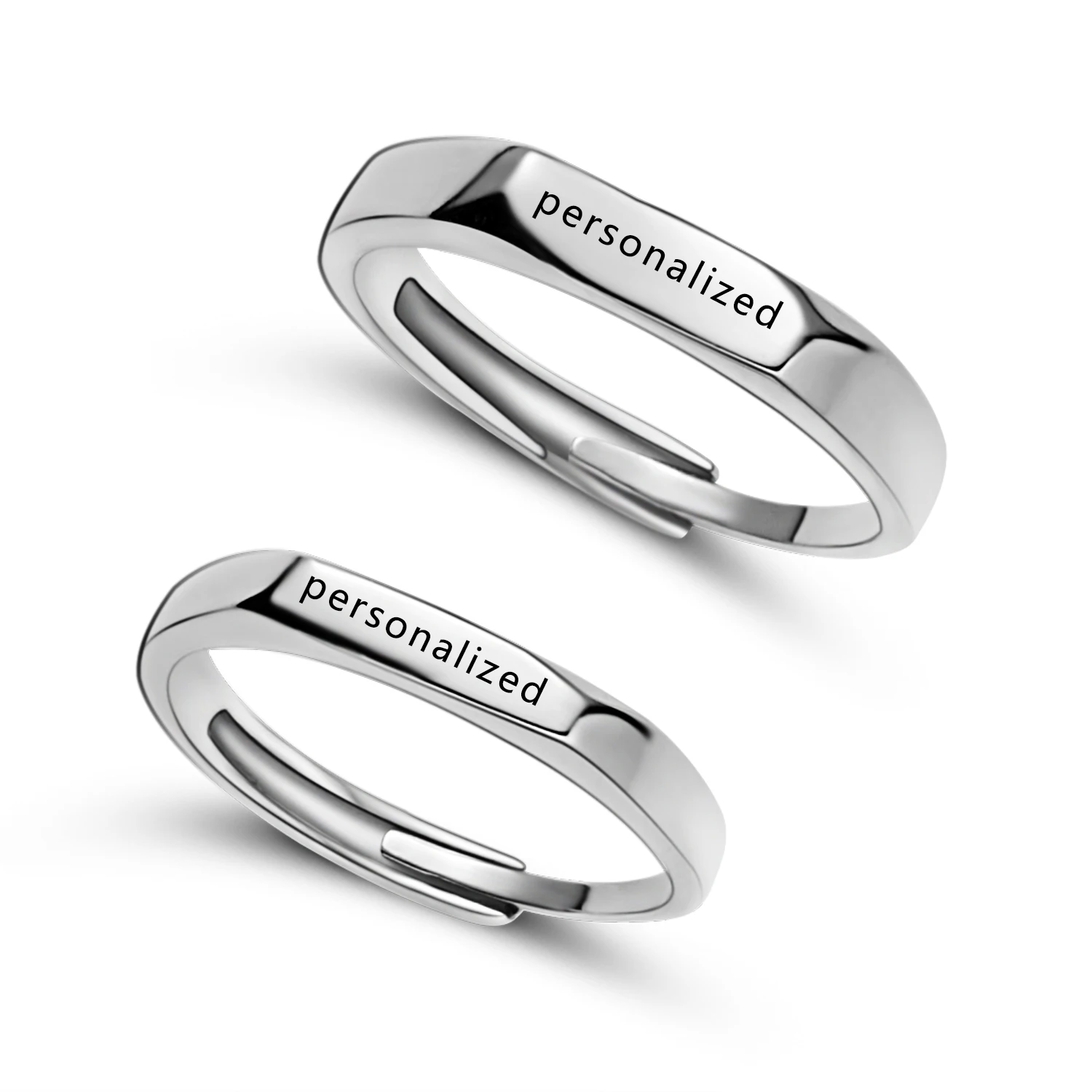 Top Trends: Personalized Engrave Name Letters Couple Rings For Women Men Custom Love Heart Birthday Date Ring Minimalist Jewelry Shoppable Styles