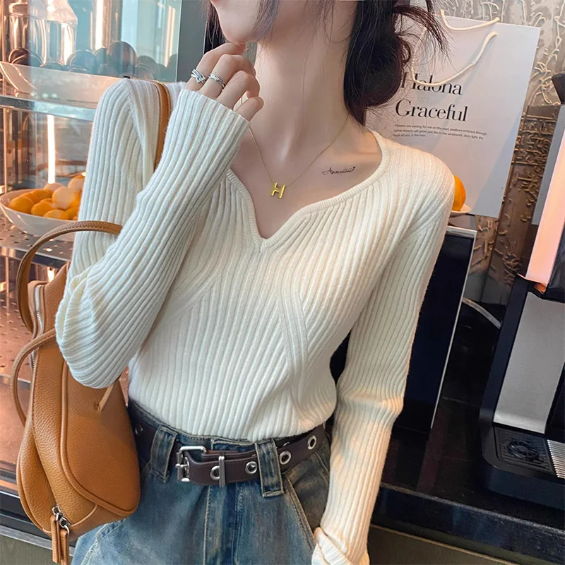 Top Trends: Autumn Winter Fashion Solid Harajuku Sweaters Women All Match Casual Knitting Bottom Shirt Long Sleeve Tops Chic Sexy Pullover Shoppable Styles