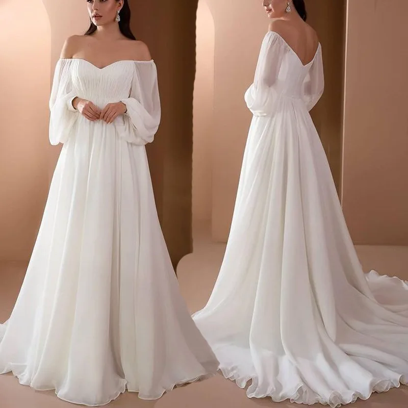 Top Trends: 2022 Newest Party Dress Soft Lace Ball Gown Wedding Dress Sexy Chiffon Chapel Train Satin Vintage Bridal Gown Shoppable Styles