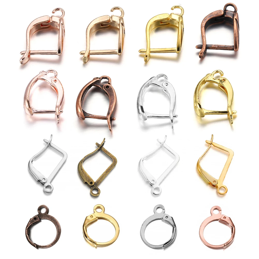 Top Trends: 15-50pcs French Hoop Lever Back Open Loop French Earring Hook Clasps For DIY Earring Clips Clasp Jewelry Making Accessories Shoppable Styles