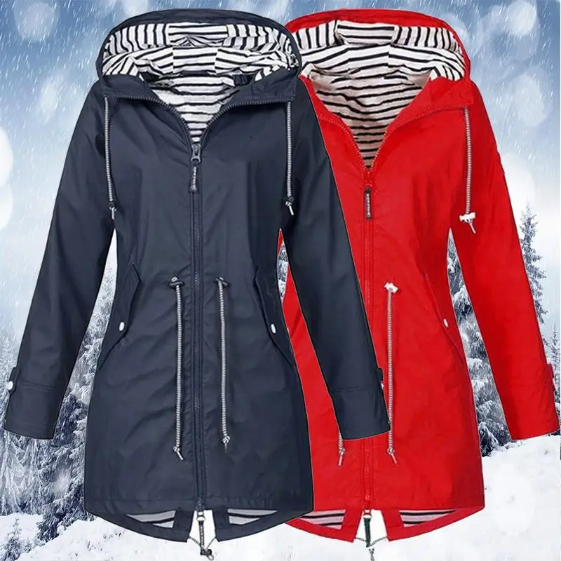 Top Trends: 2023 Fashion Windproof Waterproof Women Jacket Coat Hooded Outdoor Hiking Clothes Outerwear Women Lightweight Raincoat Shoppable Styles