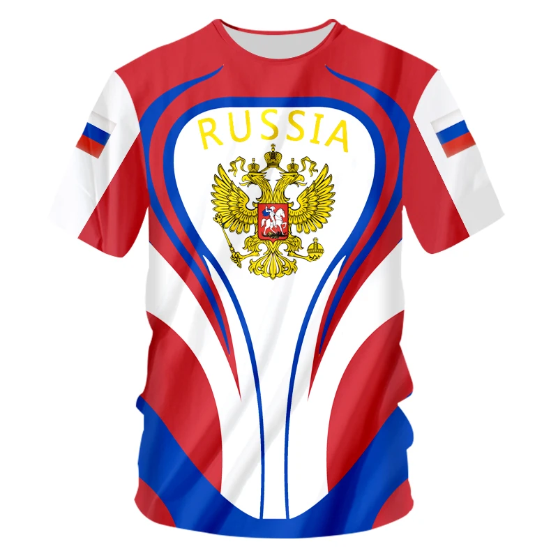 Top Trends: Summer Men&#039;s T-Shirt Russian Flag Print Short Sleeve Crew Neck Clothing Men&#039;s Fashion Street Top Tee Oversized Casual T-Shirt Shoppable Styles