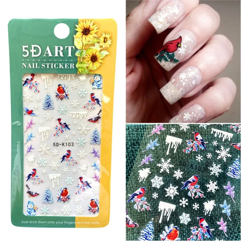 Top Trends: 1Pc 5D Embossed Dreamcatcher Nail Art Stickers Tulip Snowflake Dream Catcher Engraved Slider Nail Decals Gel Polish Nail Sticker Shoppable Styles - Image 3