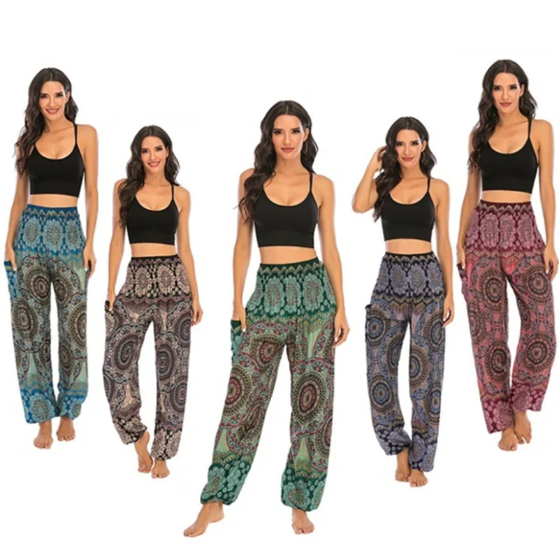 Top Trends: Loose Bohemian Trousers Pants Roupas Femininas Casual High Waist Pants Woman Clothes Tie Dye Sweatpants Bottom Ethnic Style Shoppable Styles