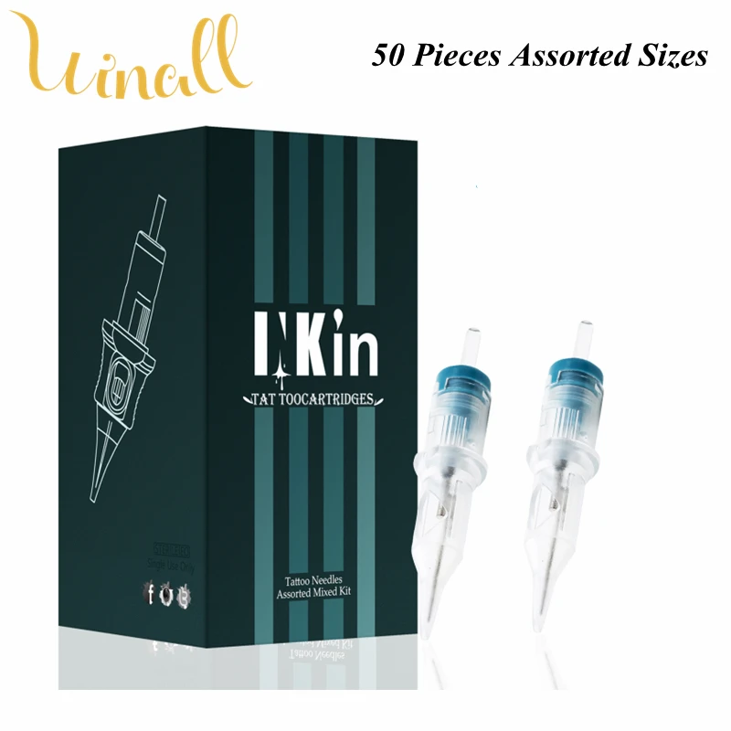 Top Trends: 50 Pcs Assorted Sizes INKIN Winall Tattoo Cartridge Needles Mixed Liner Shader Tattoo Needles For Cartridge Tattoo Pen Machines Shoppable Styles