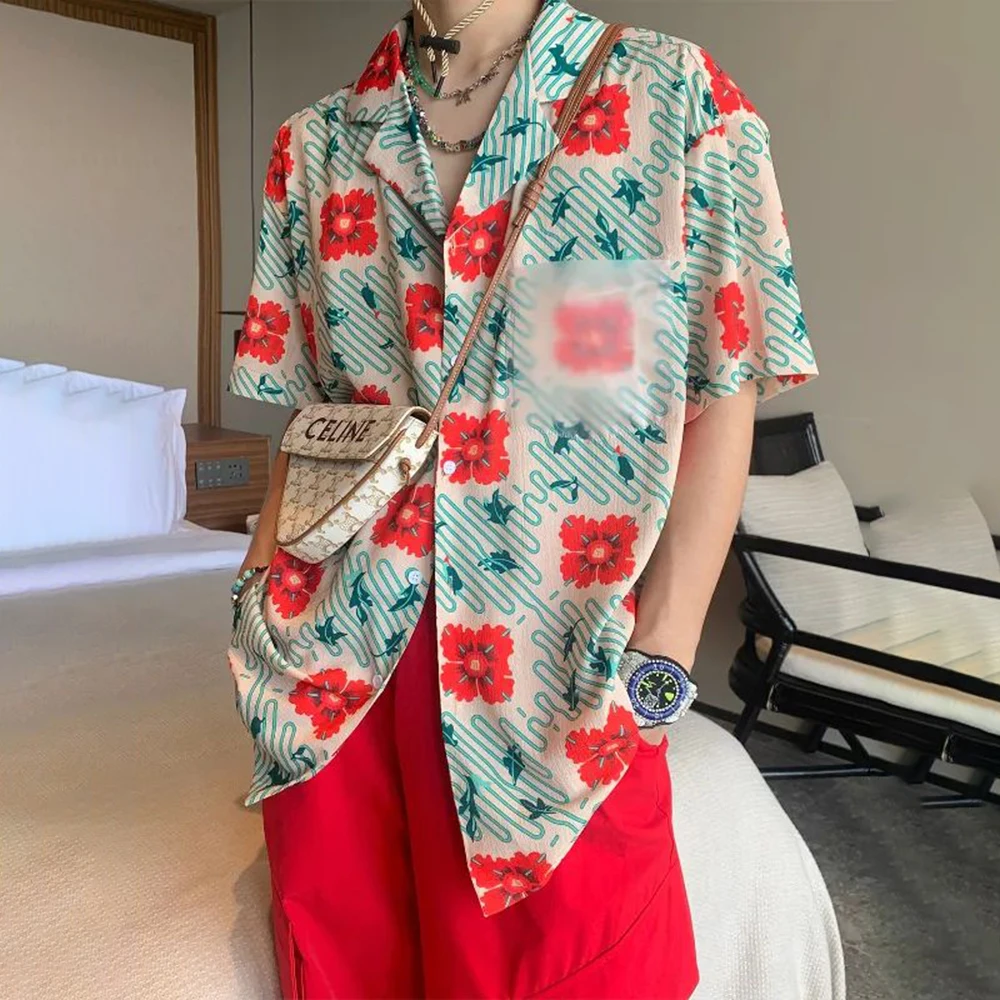 Top Trends: 2024 Fashion Flower Shirts Men Hawaiian Shirt Printing Summer Vacation Beach Lapel Short Sleeve Streetwear Genderless Clothing Shoppable Styles