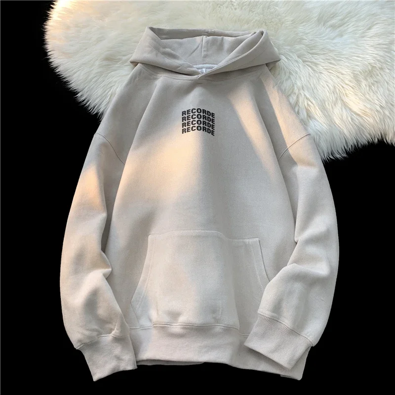 Top Trends: 2024 Spring Men Hoodies Suede Hoodie Simple Letter Print Hooded Sweatshirts Couple Clothing Man Women Top Hoodie Pullover Shoppable Styles