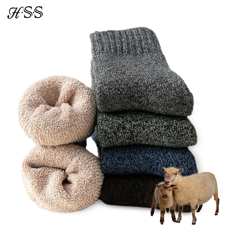 Top Trends: HSS Super Thicker Socks Men Merino Wool Rabbit Socks Against Cold Snow Arctic Winter Warm Sock Black Funny For Male 5Pairs / Lot Shoppable Styles