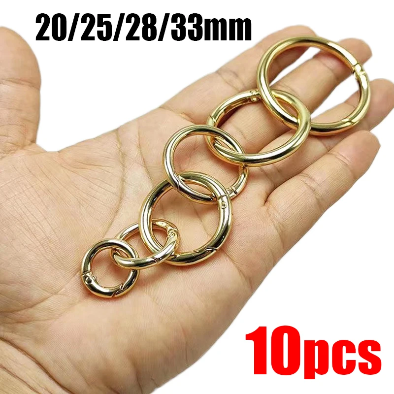 Top Trends: 10pcs Metal O Ring Keyring Spring Buckles DIY Jewelry Openable Round Carabiner Keychain Clasp Bag Clips Snap Hook 20 / 25 / 28 / 33mm Shoppable Styles