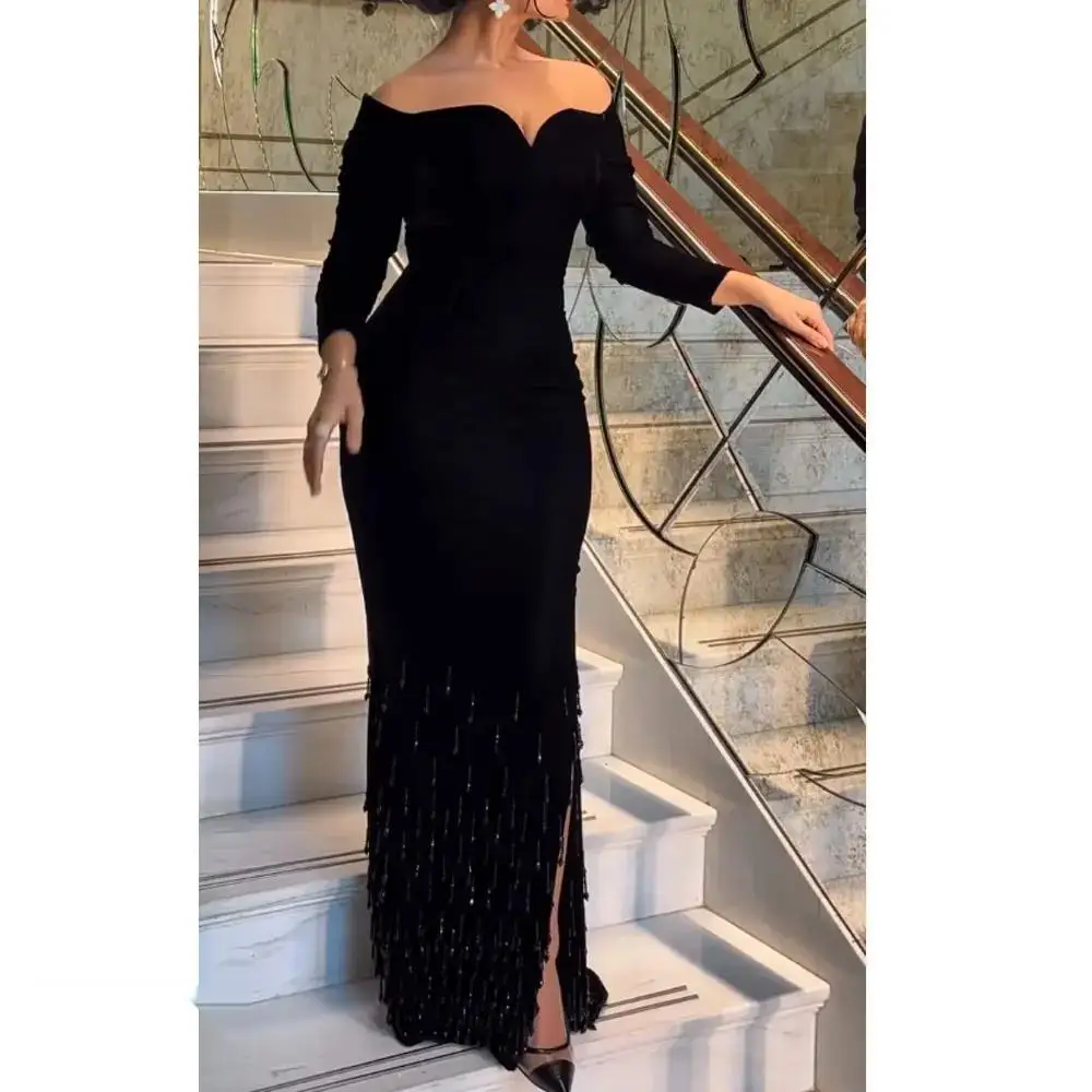 Top Trends: Sweetheart Prom Dress Full Sleeves With Floor Length Evening Dress Women Birthday Wedding Party Formal Gowns Arabia Shoppable Styles