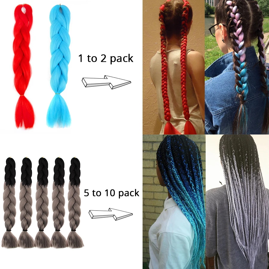 Top Trends: Synthetic Jumbo Braiding Hair Braids Hair Extension Pure Ombre Colors High Temperature Fiber Extensions For Women Shoppable Styles - Image 4