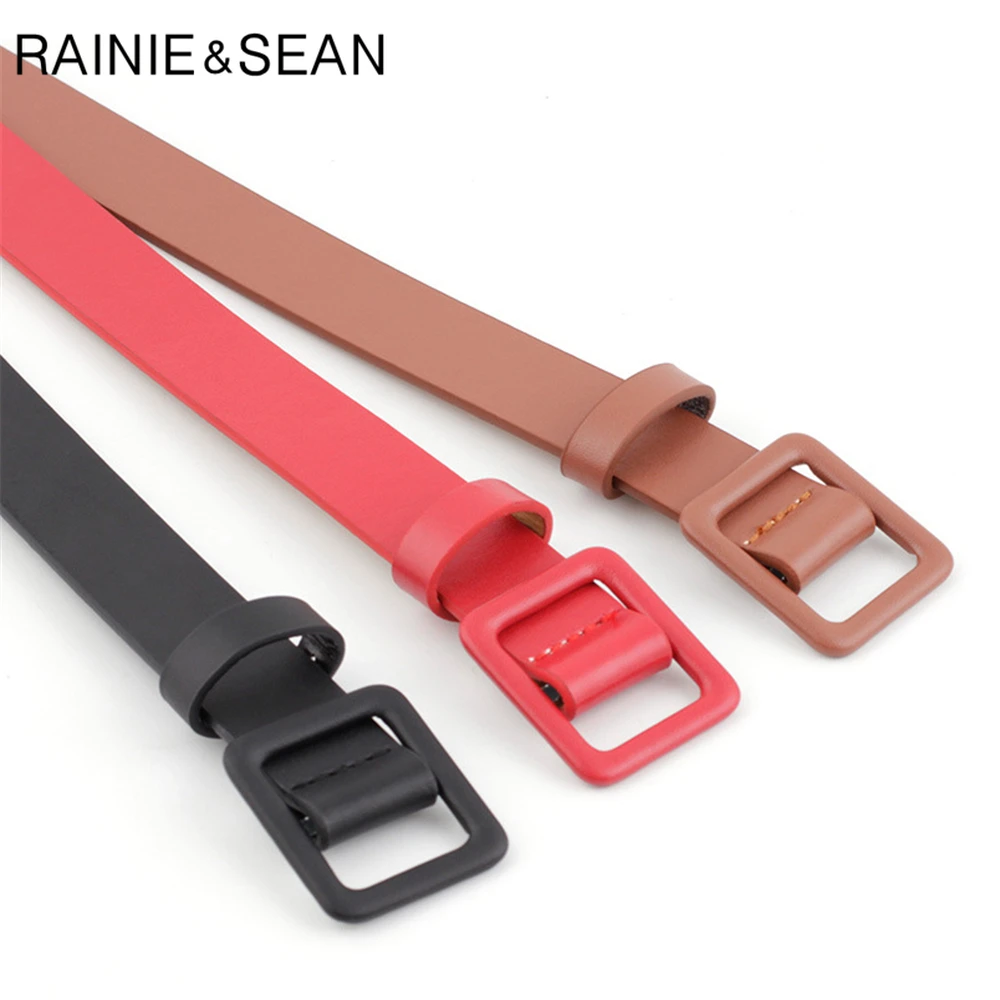 Top Trends: RAINIE SEAN Pink Women Belt No Holes Waist Belt Female Solid Solid Red Black Camel White Girls Belt Fashion Accessories Shoppable Styles - Image 4