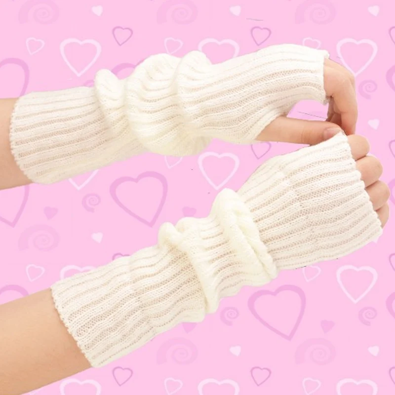 Top Trends: Women Knitted Arm Warmers Gloves Soft Wool Arm Sleeve Long Fingerless Glove Casual Warm Soft Fashion Female Soild Color Mittens Shoppable Styles