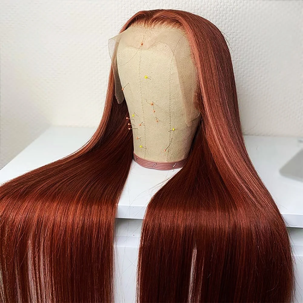 Top Trends: Reddish Brown Hd Lace Wig 13x6 Human Hair Pre Plucked 13x4 Straight Lace Front Human Hair Wig 4x4 Closure Frontal Wigs For Women Shoppable Styles