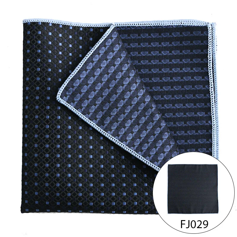 Top Trends: Pocket Square Men Fashion Silk Handkerchief Navy Blue Handmade Hanky Luxury Brand Design Pocket Square Microfiber Jacquard Pocke Shoppable Styles - Image 4