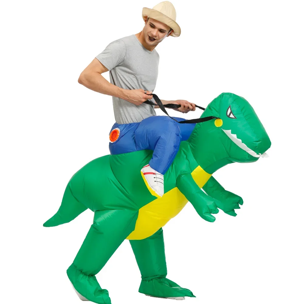 Top Trends: Adult Green Inflatable Dinosaur Costume Red Dinosaur Halloween Costumes For Man Women Party Fancy Dress Walking Dino Cosplay Shoppable Styles