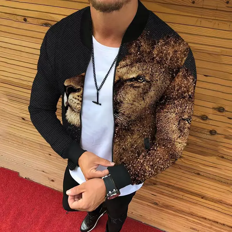 Top Trends: Fashion Designer New Jacket Long Sleeve Men's Jacket Zipper With Animal Letter Print Clothing S-3XL Shoppable Styles