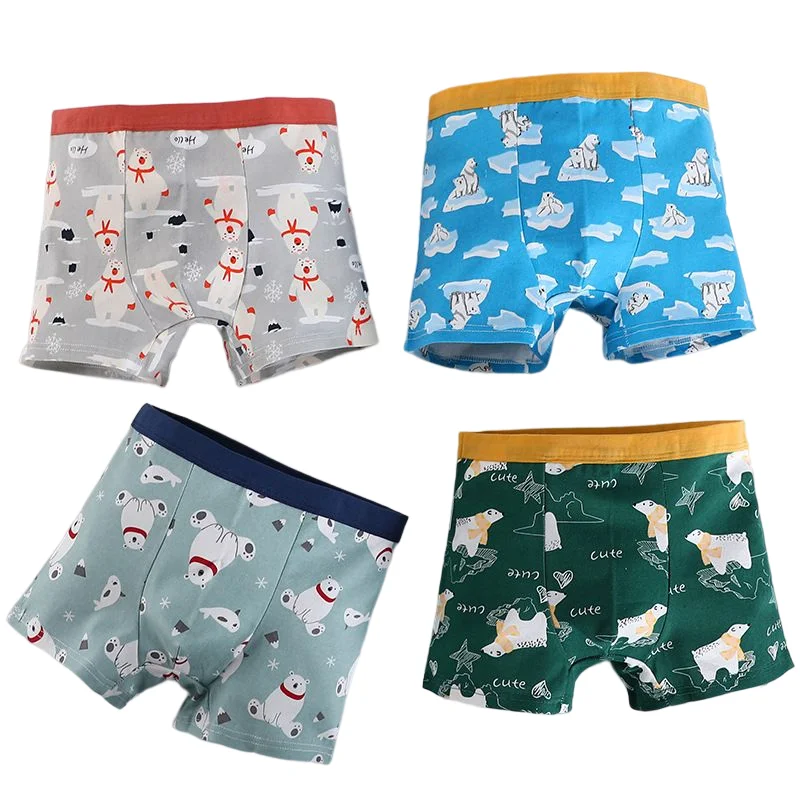 Top Trends: 4PCS / Lot Boys Cotton Panties Children Shorts Underwear For 1-13Years Baby Kids Elastic Waist Boxers Teenagers Cartoon Underpants Shoppable Styles