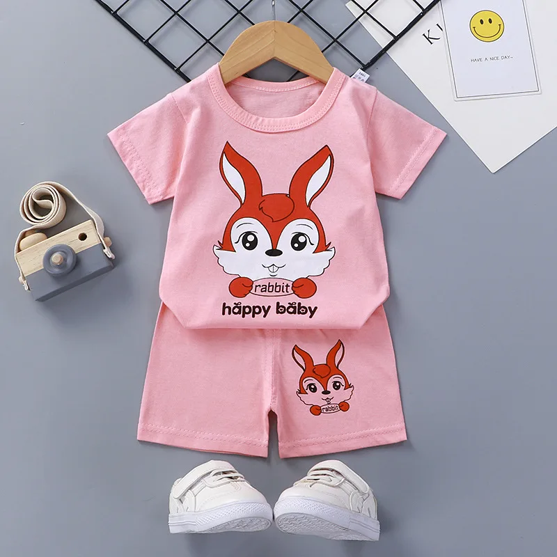 Top Trends: Cotton Infant Boy Girl Clothes Summer Suit Baby Sets Cute Tshirt Toddler Boys Short Sleeve T-shirt+ shorts Suit Dropshipping Shoppable Styles - Image 4