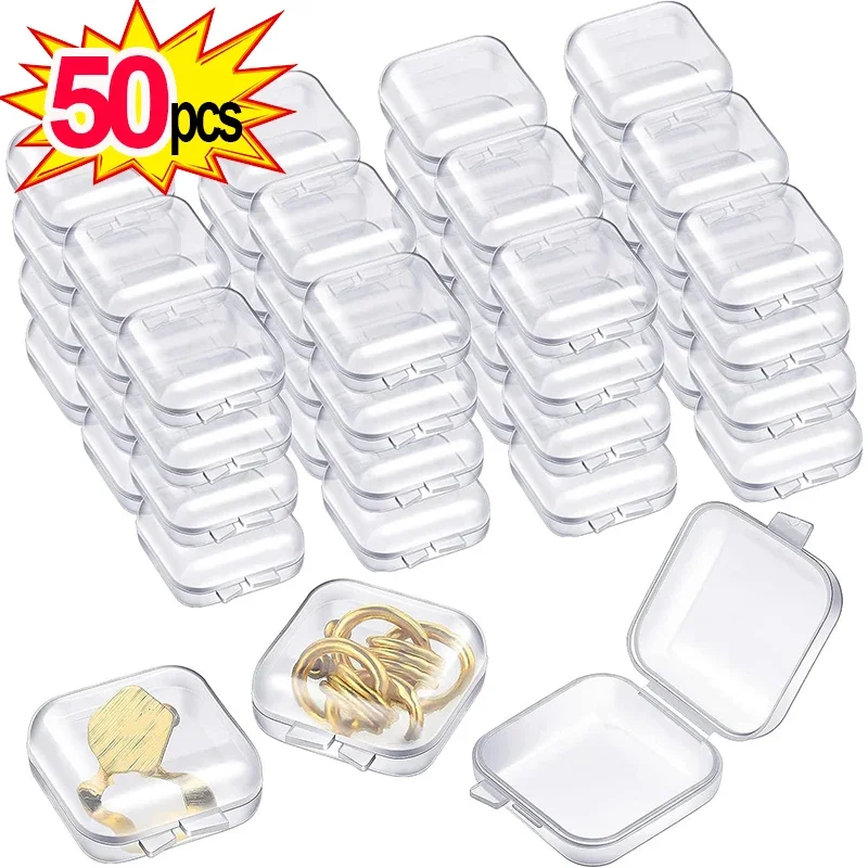 Top Trends: Mini Plastic Storage Box Square Transparent Organizer For Necklace Earrings Rings Jewelry Packaging Boxes Storager Container Shoppable Styles