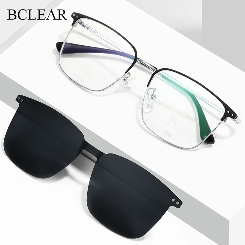 Top Trends: BCLEAR Fashion Optical Spectacle Frame Men With Clip On Sunglasses Polarized Magnetic Glasses For Male Prescription Eyeglasses Shoppable Styles