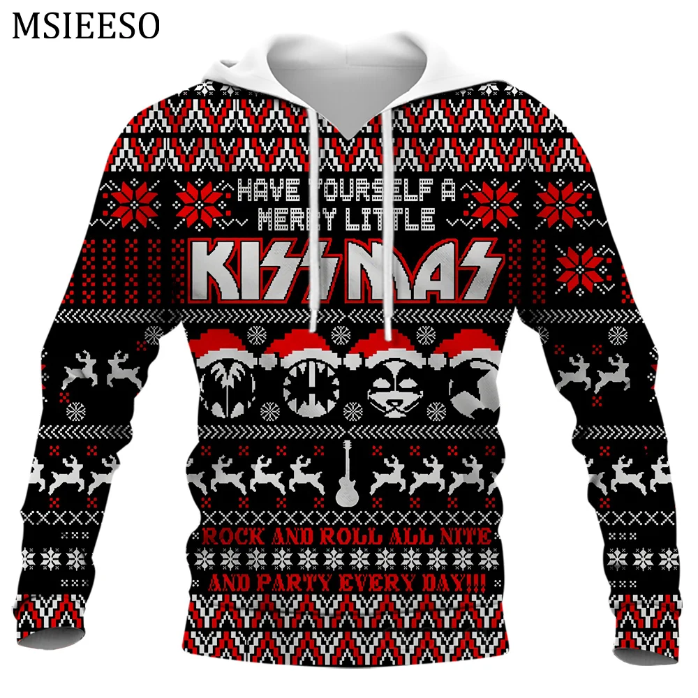 Top Trends: MSIEESO Rock Kiss Metal Band Hoodie 3D Print Christmas Autumn Men Hoodies Unisex Casual Zip Pullover Streetwear Sudadera Hombre Shoppable Styles