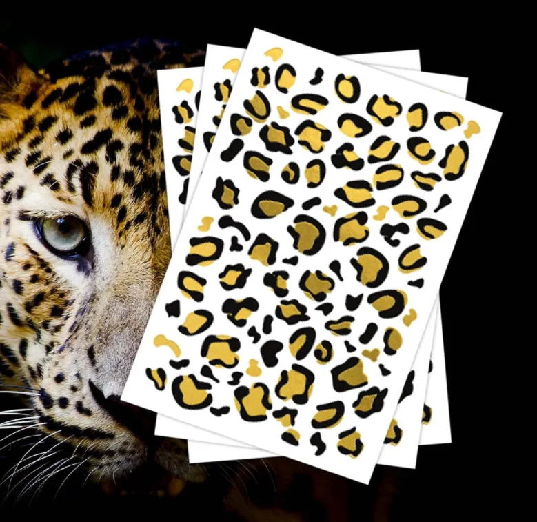 Top Trends: Temporary Tattoo Leopard Print Bronzing Waterproof Fake Tattoo Men Women Face Stickers Party Stickers Cool Stuff Shoppable Styles