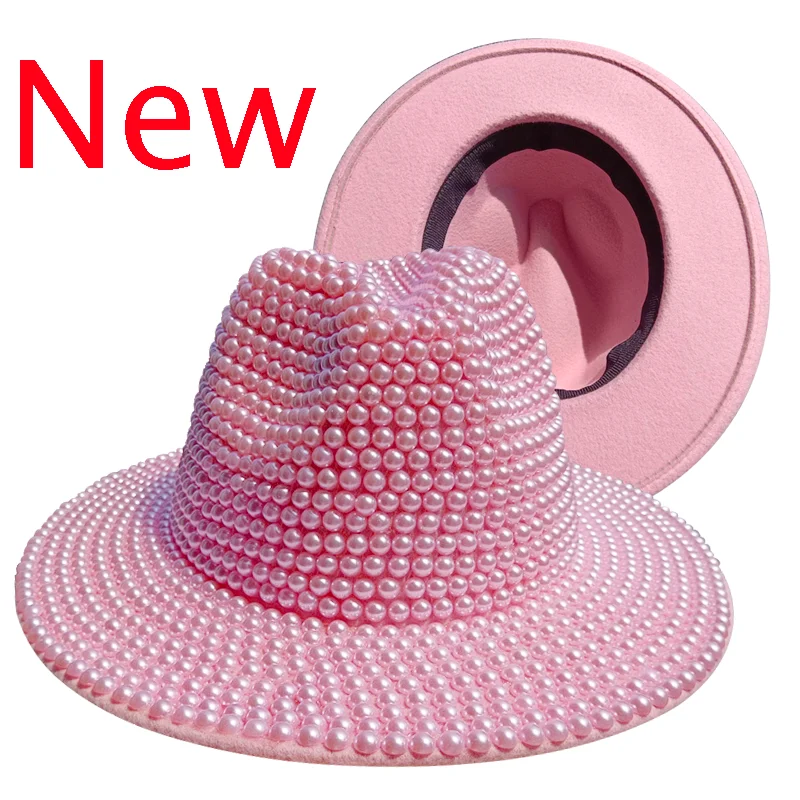 Top Trends: Pink Pearl Fedora Hat New Panama 2023 New Men's Jazz Hat Party Stage Performance Women's Fedora Hat шляпаженская Shoppable Styles