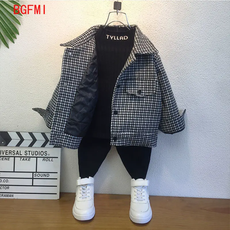 Top Trends: 2-9 Yrs Children's Thick Woolen Coat 2023 New Plover Case Boy Single-breasted Handsome Baby Kid Boys Wear Autumn Winter Jacket Shoppable Styles