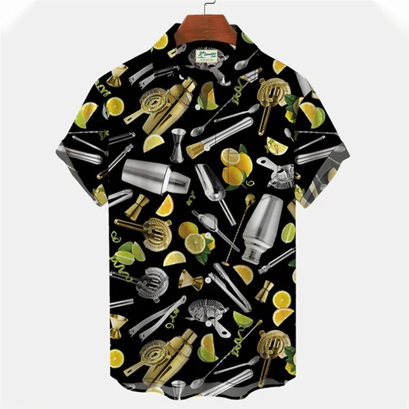 Top Trends: Men's Beach Luxury Social Fashion Cheers Medieval Oversized Harajuku The Summer Hawaiian Shirt Wine Glass Pattern Tiki Clothes Shoppable Styles