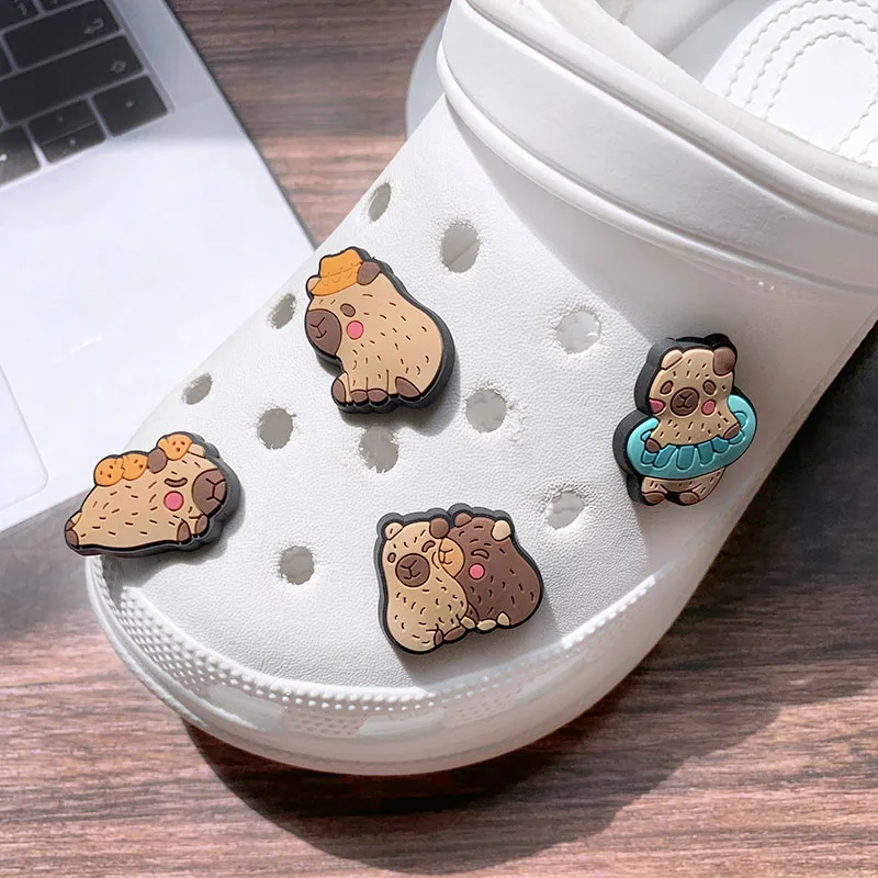 Top Trends: Single Sale 1pcs Cute Animal Capybara Shoe Charms PVC Accessories DIY Shoe Decoration For Croc JIBZ Kids X-mas Gifts Shoppable Styles - Image 4