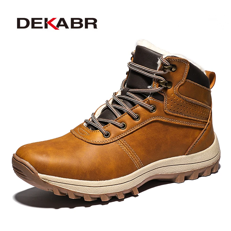 Top Trends: DEKABR Winter Warm Men Boots Genuine Leather Fur Plus Men Snow Boots Handmade Waterproof Working Ankle Boots High Top Men Shoes Shoppable Styles