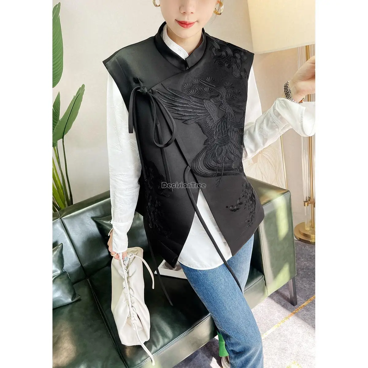 Top Trends: 2024 Summer Autumn Chinese Style Women Exquisite Embroidery Vest Oriental Traditional Women Vest Tang Suit Versatile Vest Pd Shoppable Styles